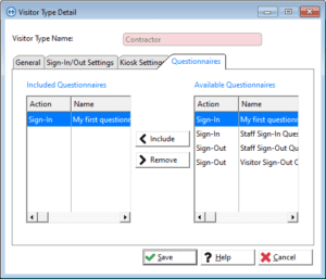 Visitor Types Questionnaires