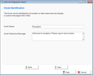 visitor id Master Configuration Wizard kiosk indentification