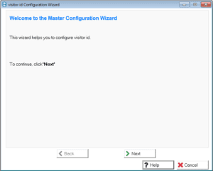 visitor id Master Configuration Wizard Start