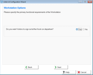 visitor id Master Configuration Wizard sign-out