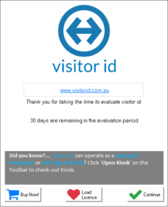 visitor id Trial Window