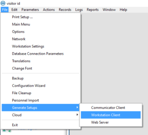 visitor id Workstation Client setup