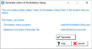 visitor id Workstation Client setup generate